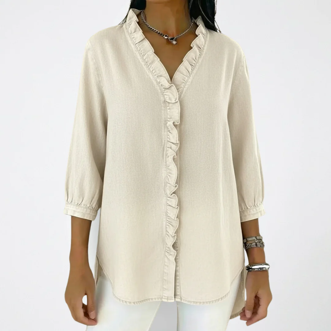 Elena | Blusa raffinata con volant ed eleganza senza tempo - Image 9