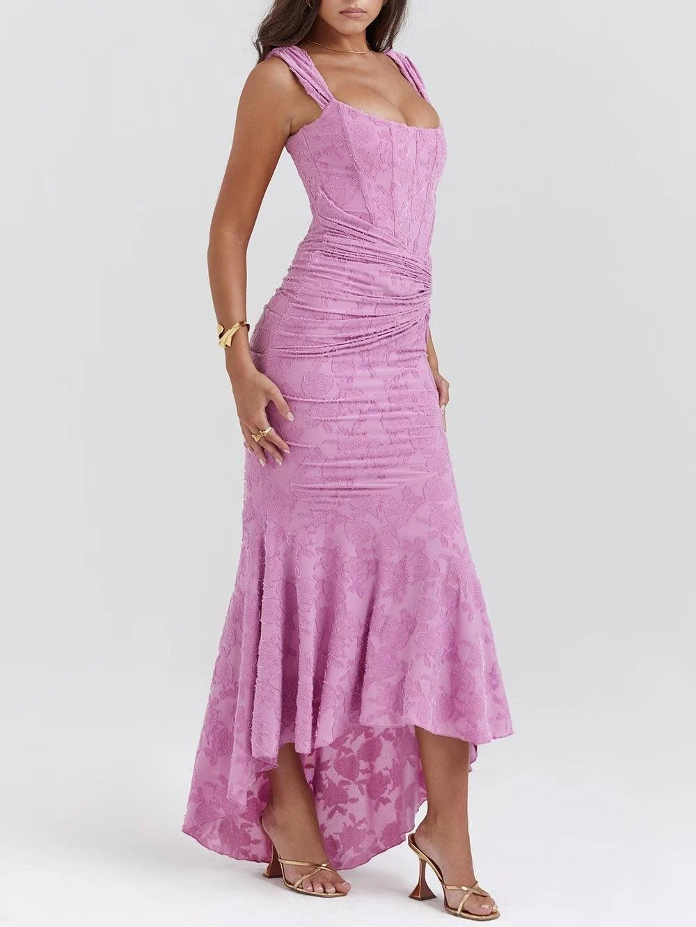 Eleonora | Abito A Sirena In Pizzo Jacquard Con Dettagli Sartoriali - Image 12