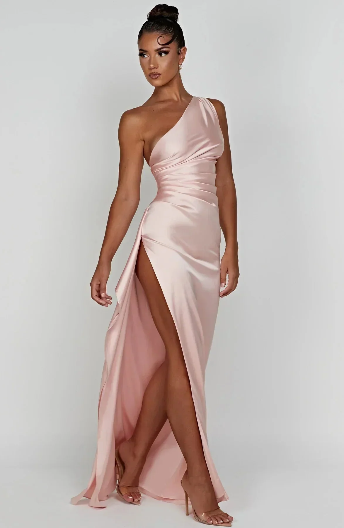 Eliana | Abito  maxi monospalla con drappeggio sartoriale - Image 5
