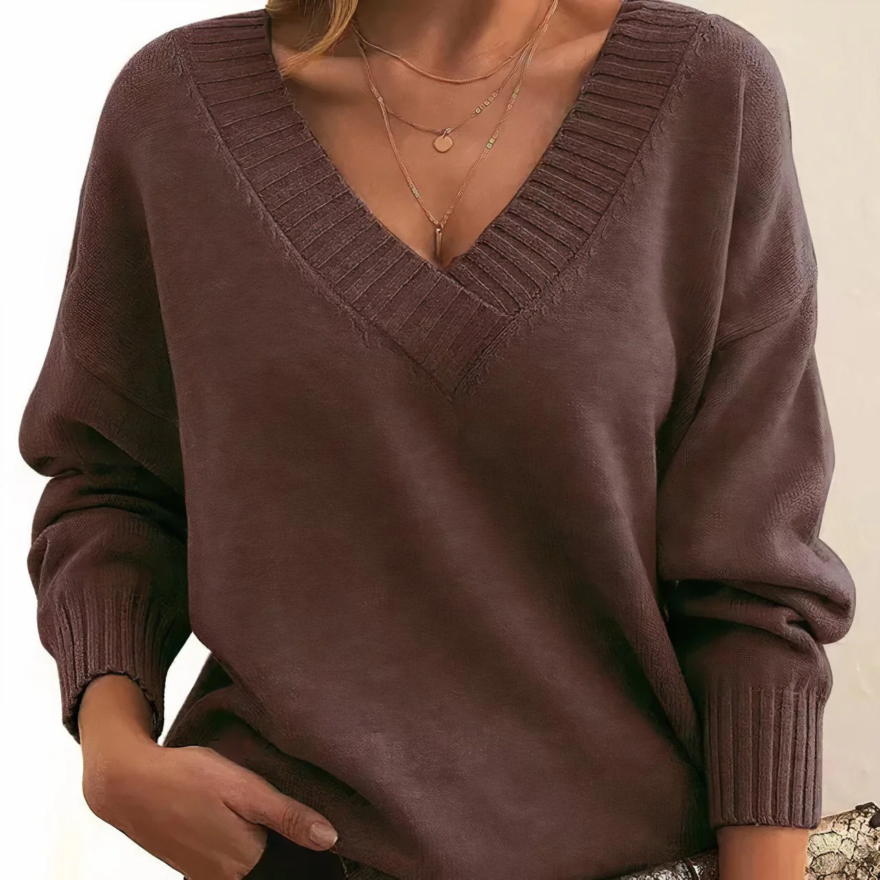 Elisa | Maglione casual con scollo a V in misto cashmere - Image 11