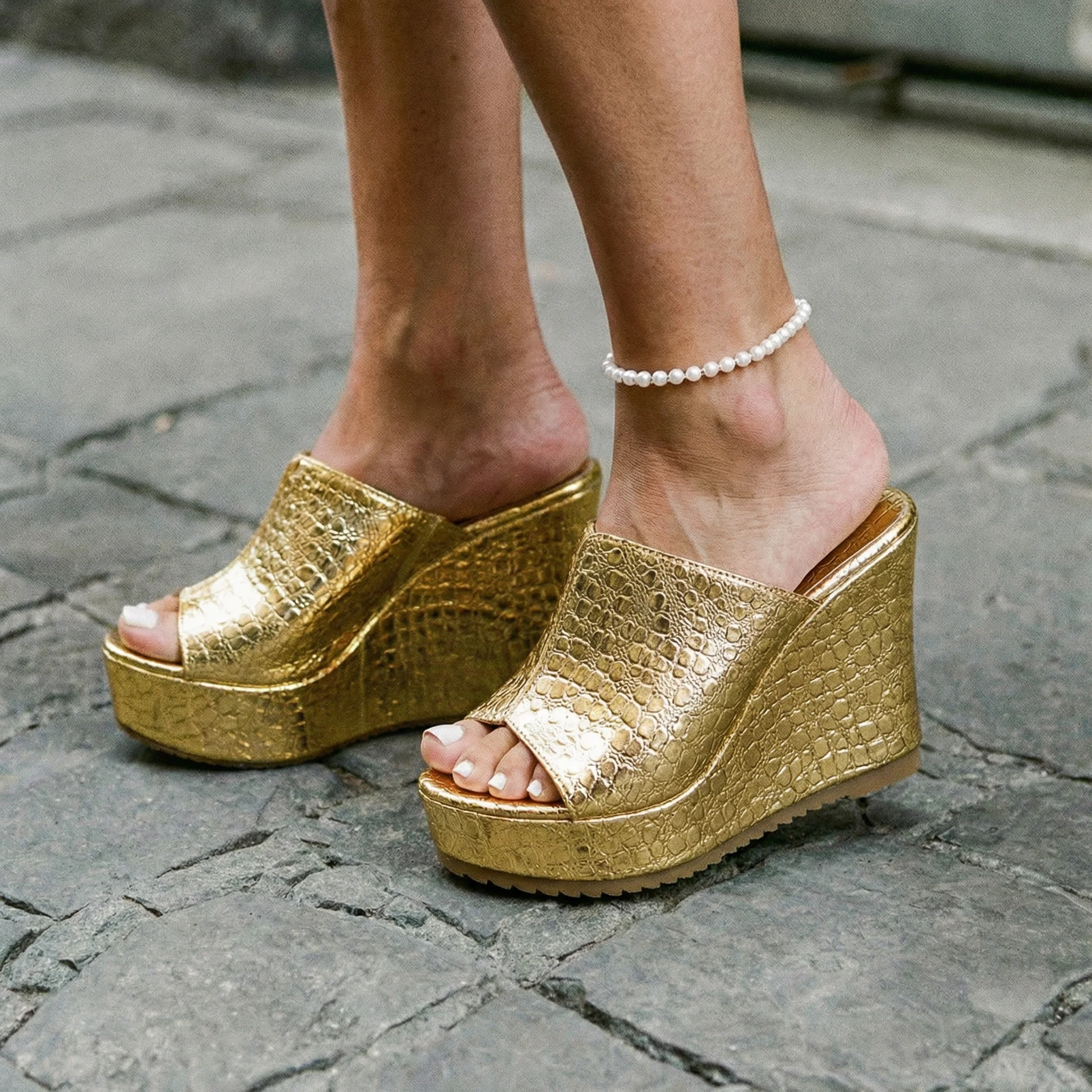 Elisa | Zeppe Donna Eleganti e Confortevoli con Effetto Brillante