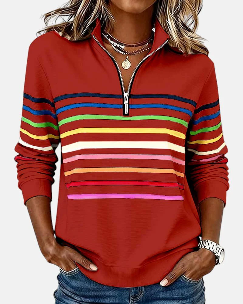 Emma | Felpa a Righe Arcobaleno Casual e Comoda - Image 4