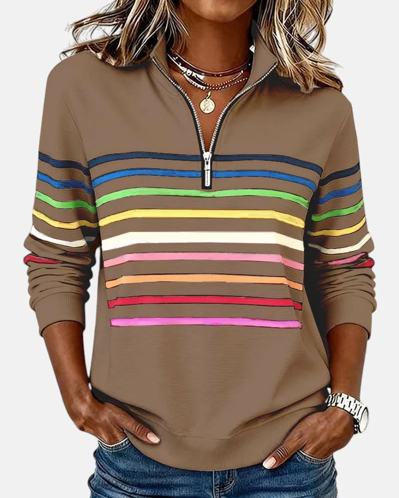 Emma | Felpa a Righe Arcobaleno Casual e Comoda - Image 5