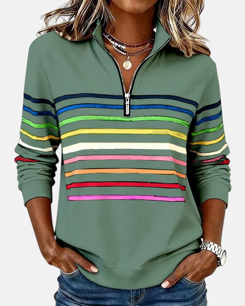 Emma | Felpa a Righe Arcobaleno Casual e Comoda - Image 6