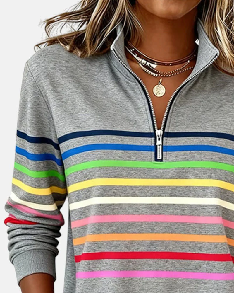 Emma | Felpa a Righe Arcobaleno Casual e Comoda - Image 7