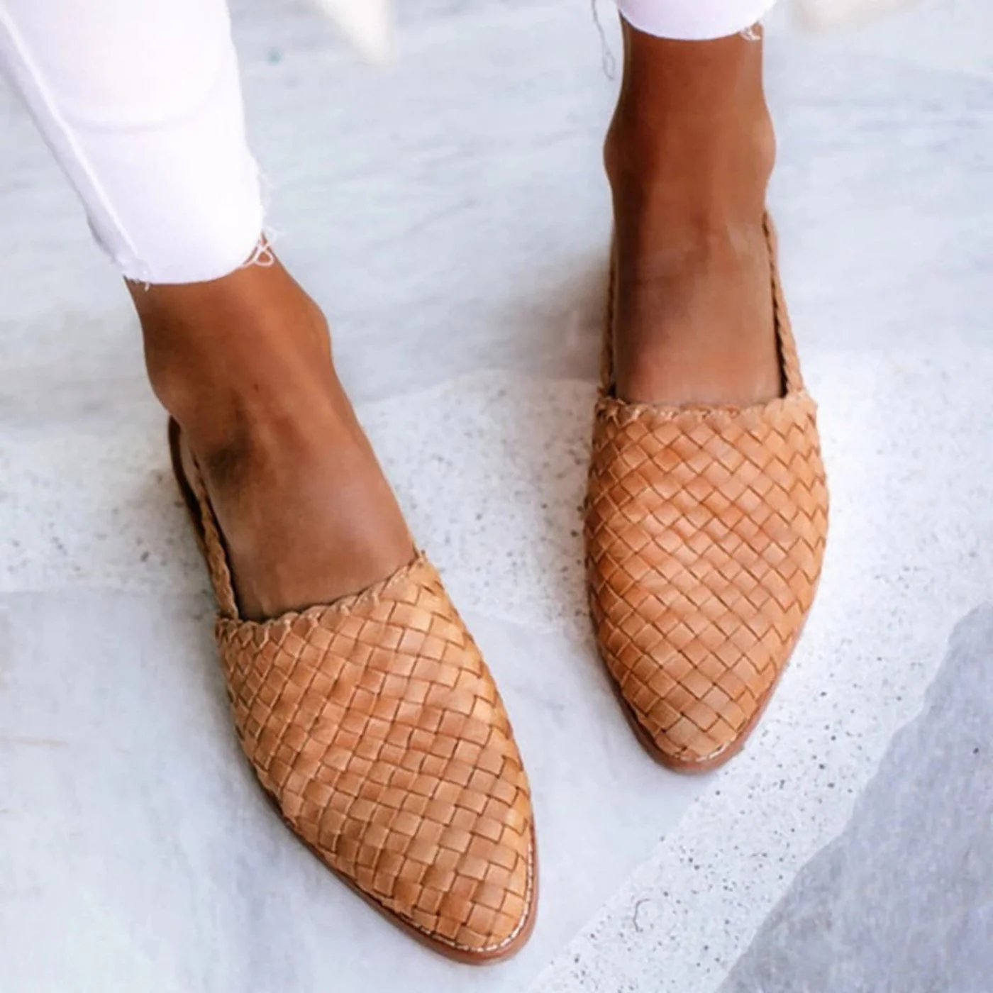 Emma | Sandali slingback in pelle intrecciata per un'eleganza quotidiana - Image 2