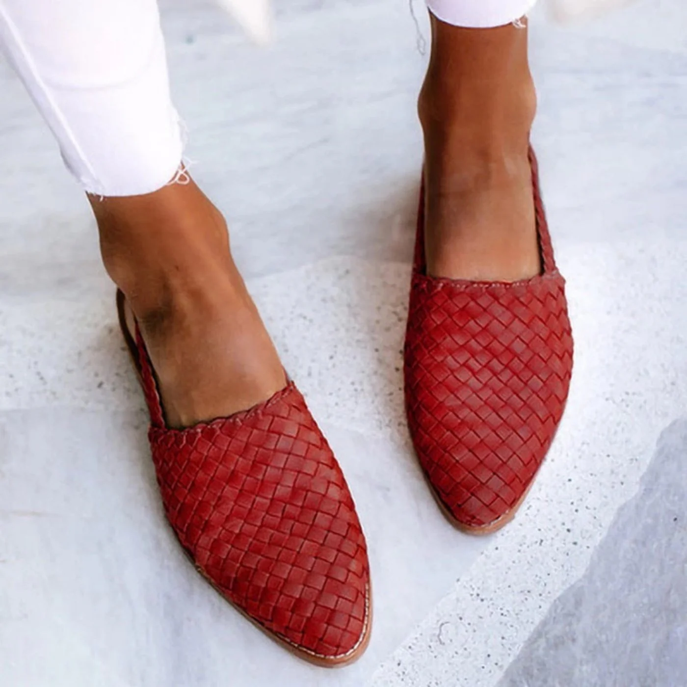 Emma | Sandali slingback in pelle intrecciata per un'eleganza quotidiana - Image 3