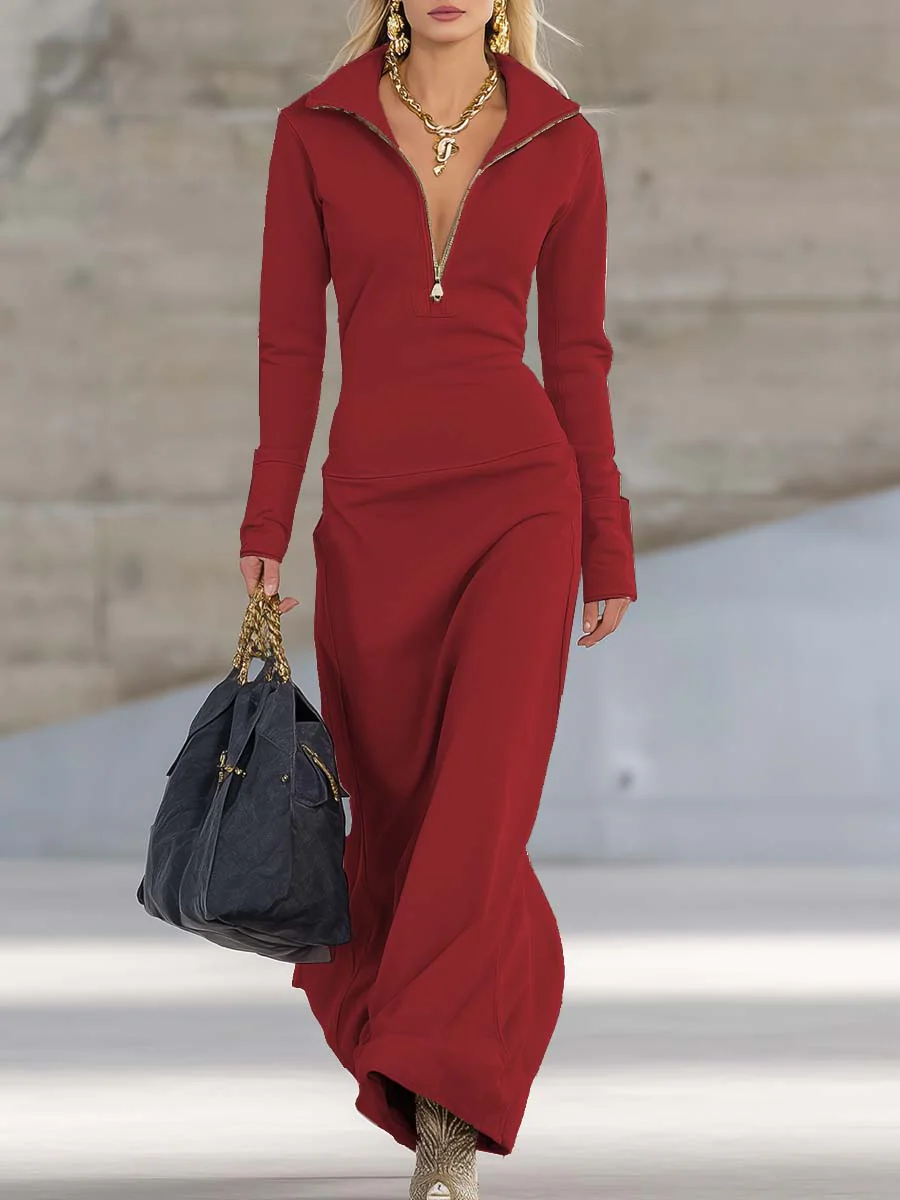 Fabiana | Abito maxi a maniche lunghe comodo ed elegante - Image 4