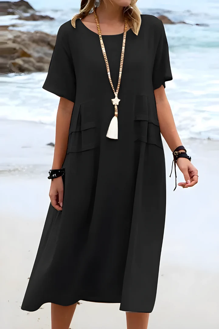 Giulia | Abito Midi Elegante e Confortevole con Tasche - Image 4