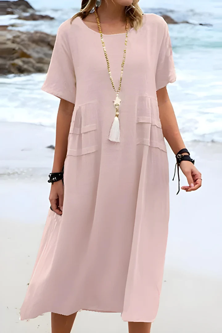 Giulia | Abito Midi Elegante e Confortevole con Tasche - Image 5
