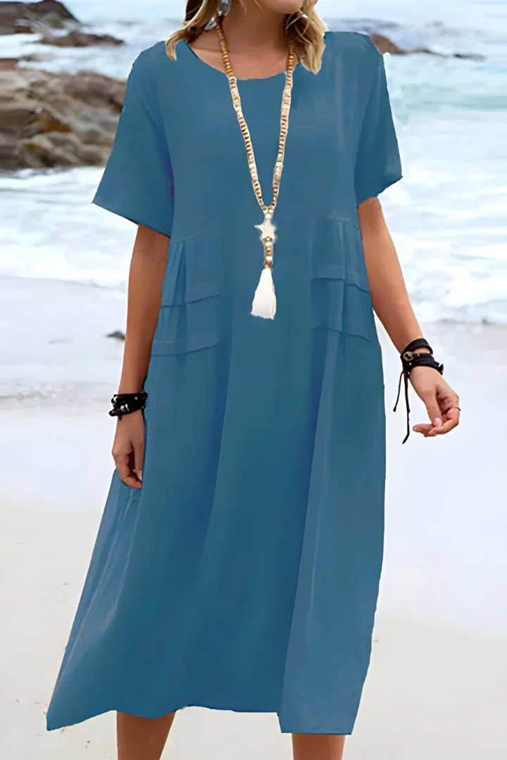 Giulia | Abito Midi Elegante e Confortevole con Tasche - Image 6