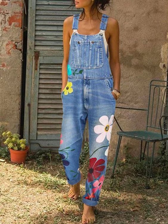 Giulia | Tuta in Denim Artistica dal Fascino Boho Chic - Image 2