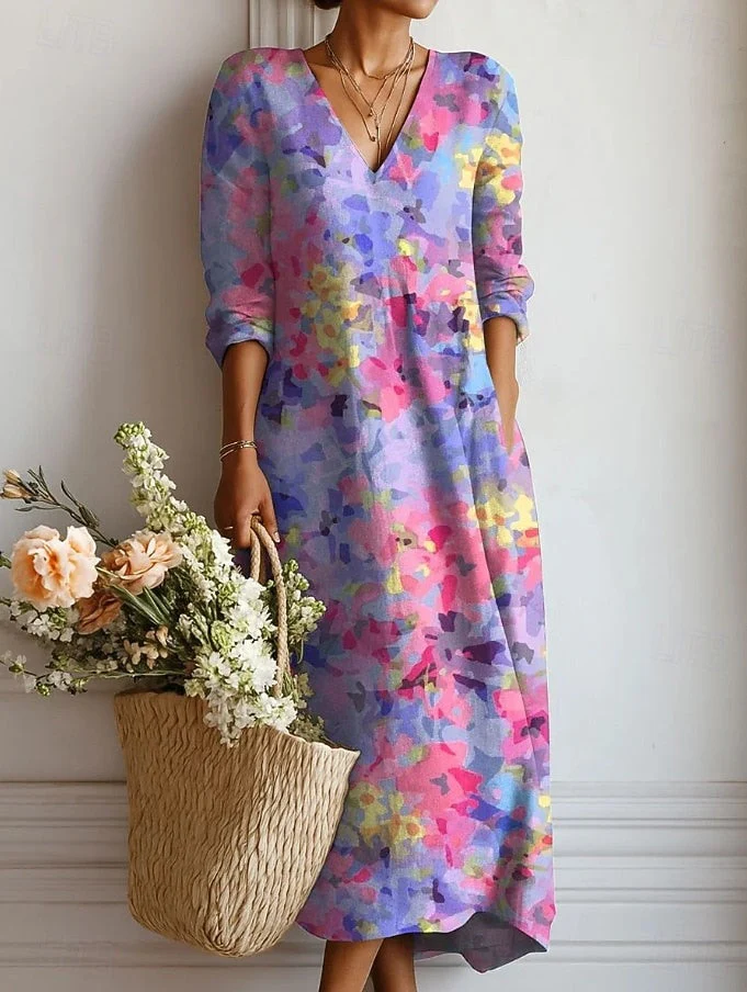 Isabella | Abito midi floreale a maniche lunghe chic e versatile
