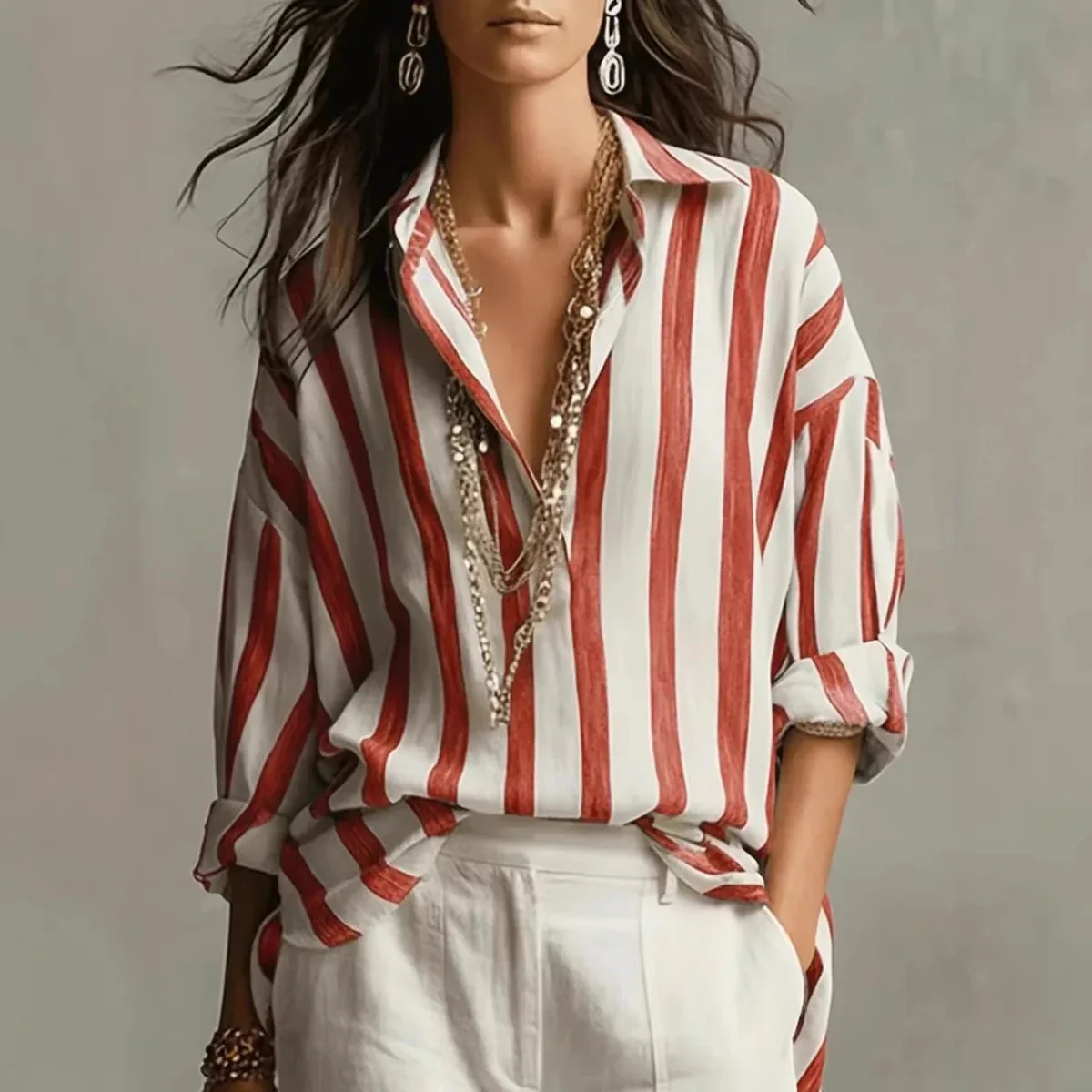 Isabella | Camicia a righe da donna elegante e versatile - Image 3