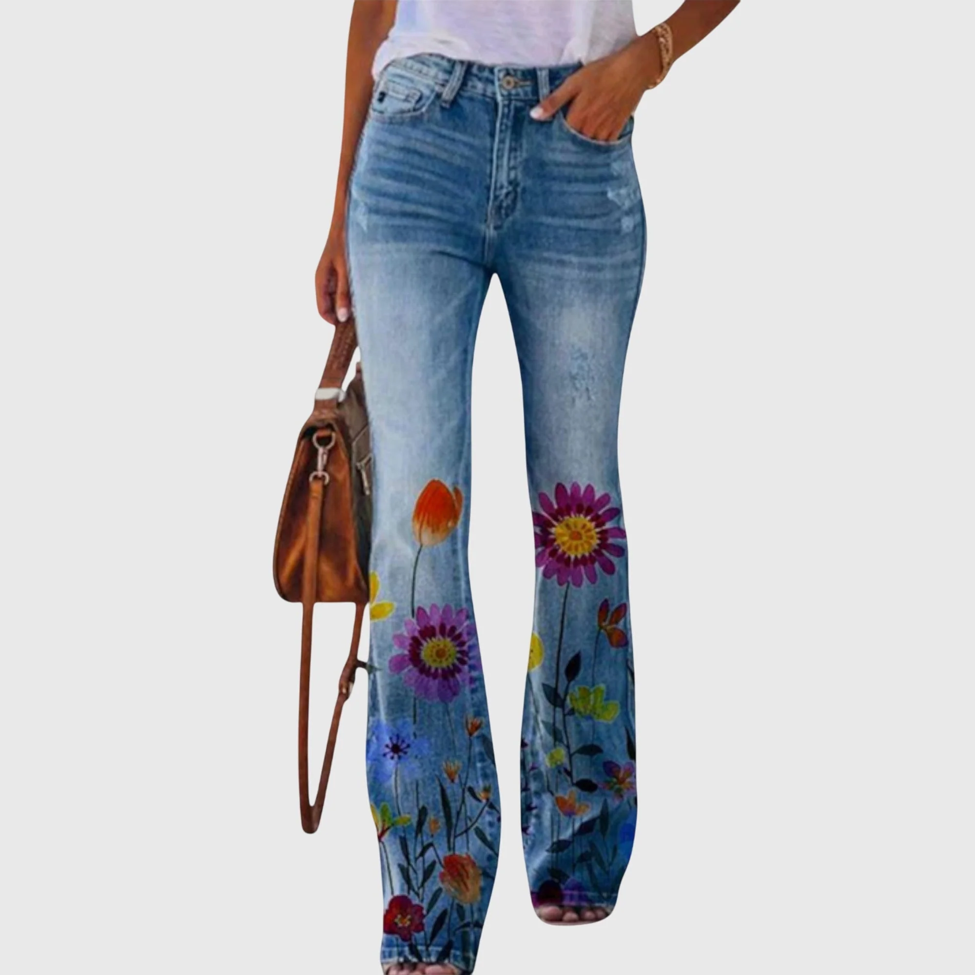 Isabella | Pantaloni fluidi a gamba larga con stampa botanica - Image 2