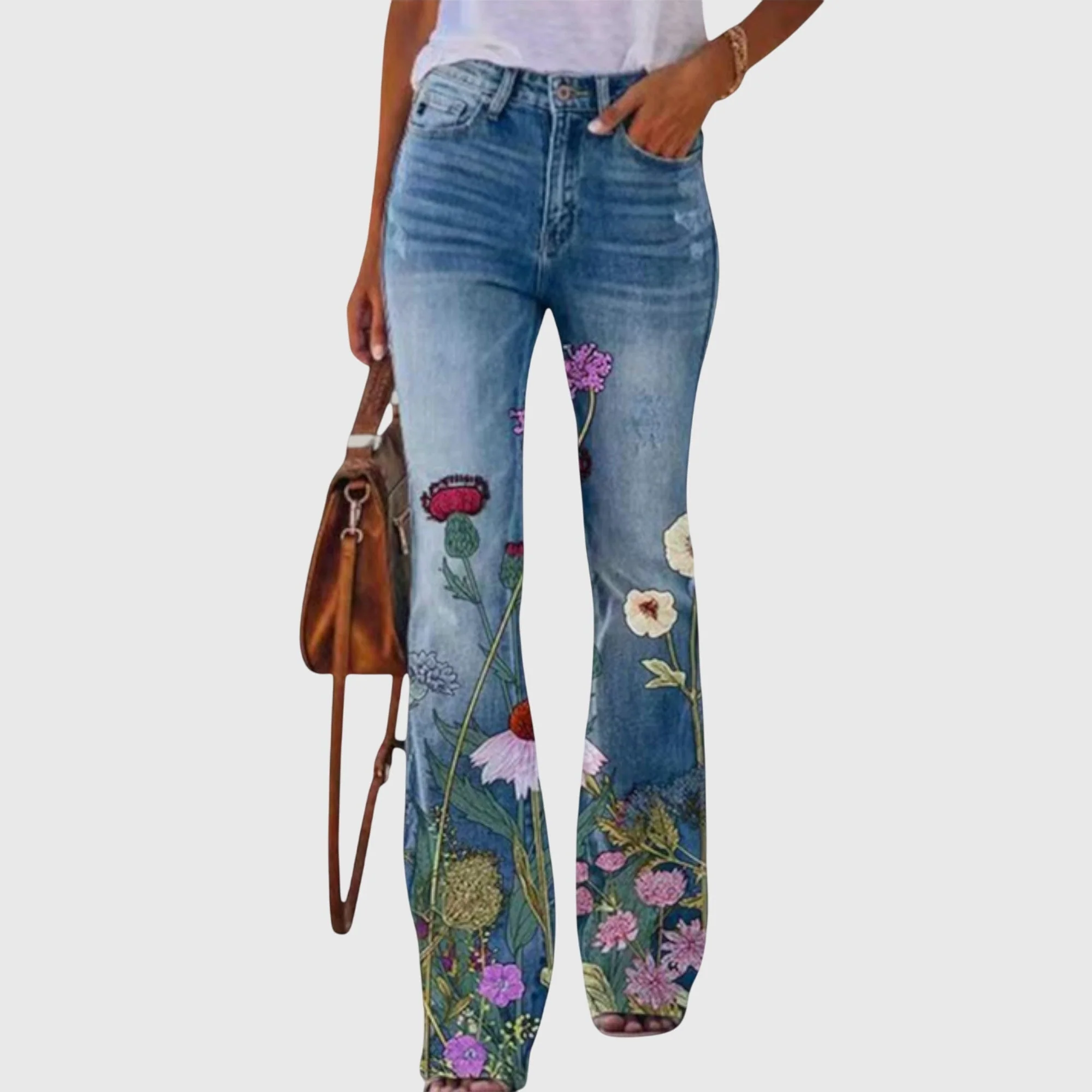 Isabella | Pantaloni fluidi a gamba larga con stampa botanica - Image 4