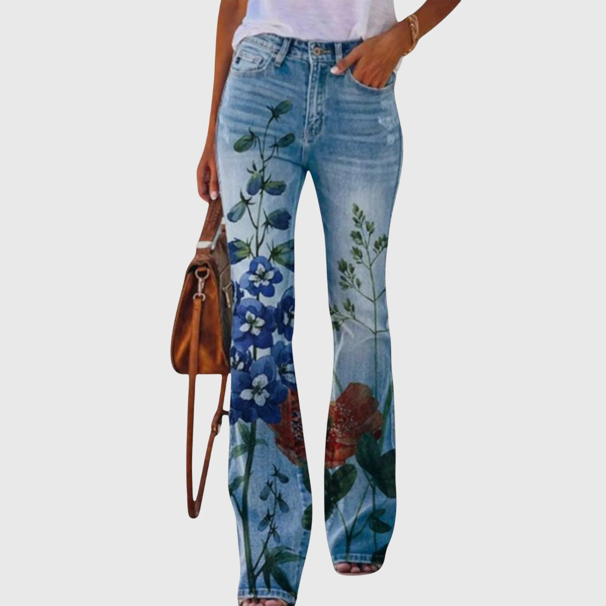 Isabella | Pantaloni fluidi a gamba larga con stampa botanica - Image 6