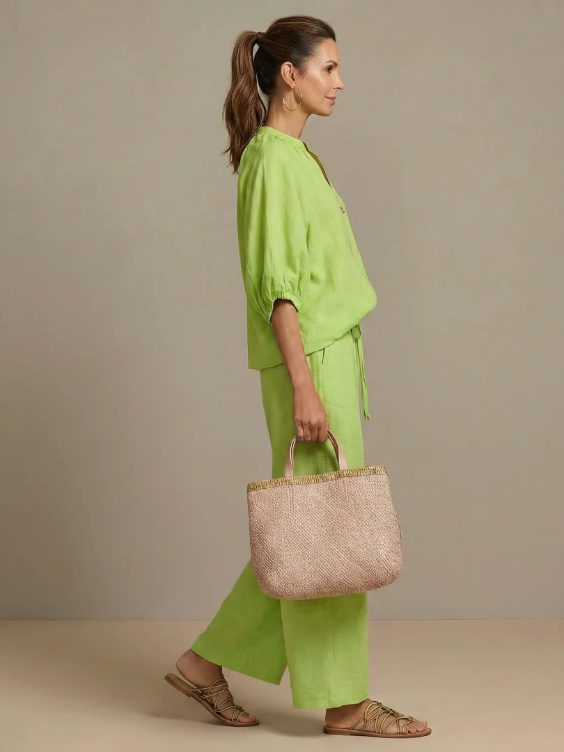 Isabella | Set Elegante con Maniche a Palloncino e Pantaloni a Gamba Larga - Image 9