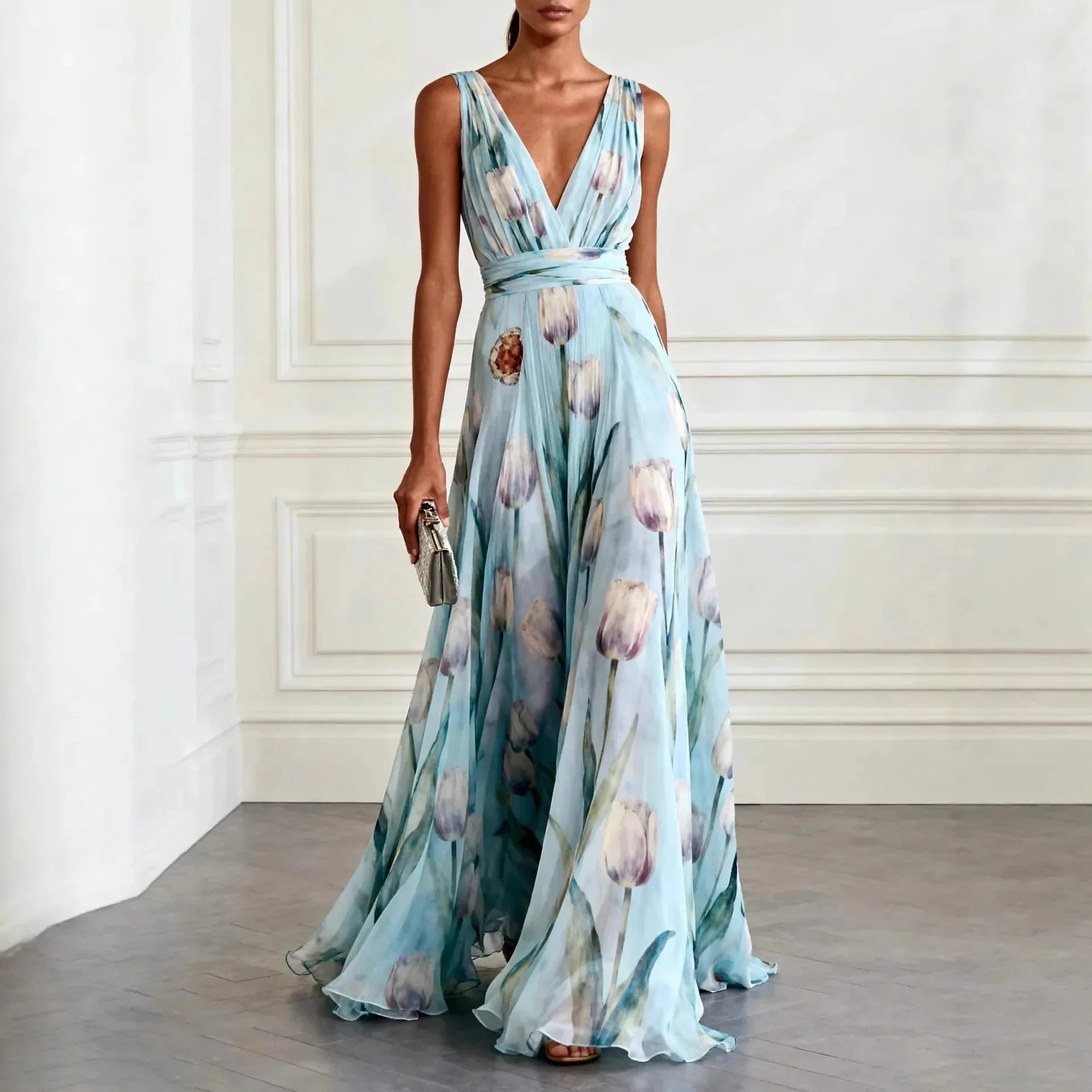 Julia | Abito lungo da donna elegante e a motivi floreali