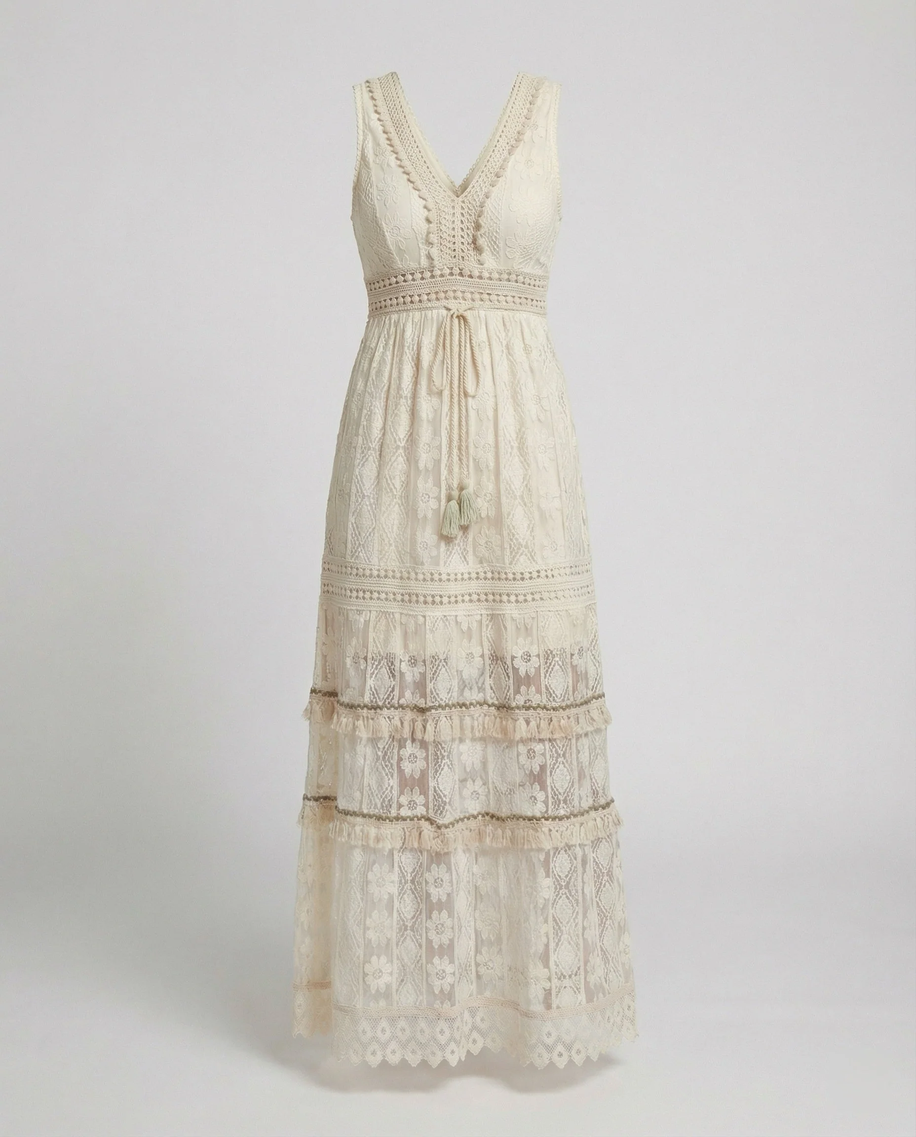 Julia  | Elegante abito lungo estivo in pizzo stile boho - Image 3