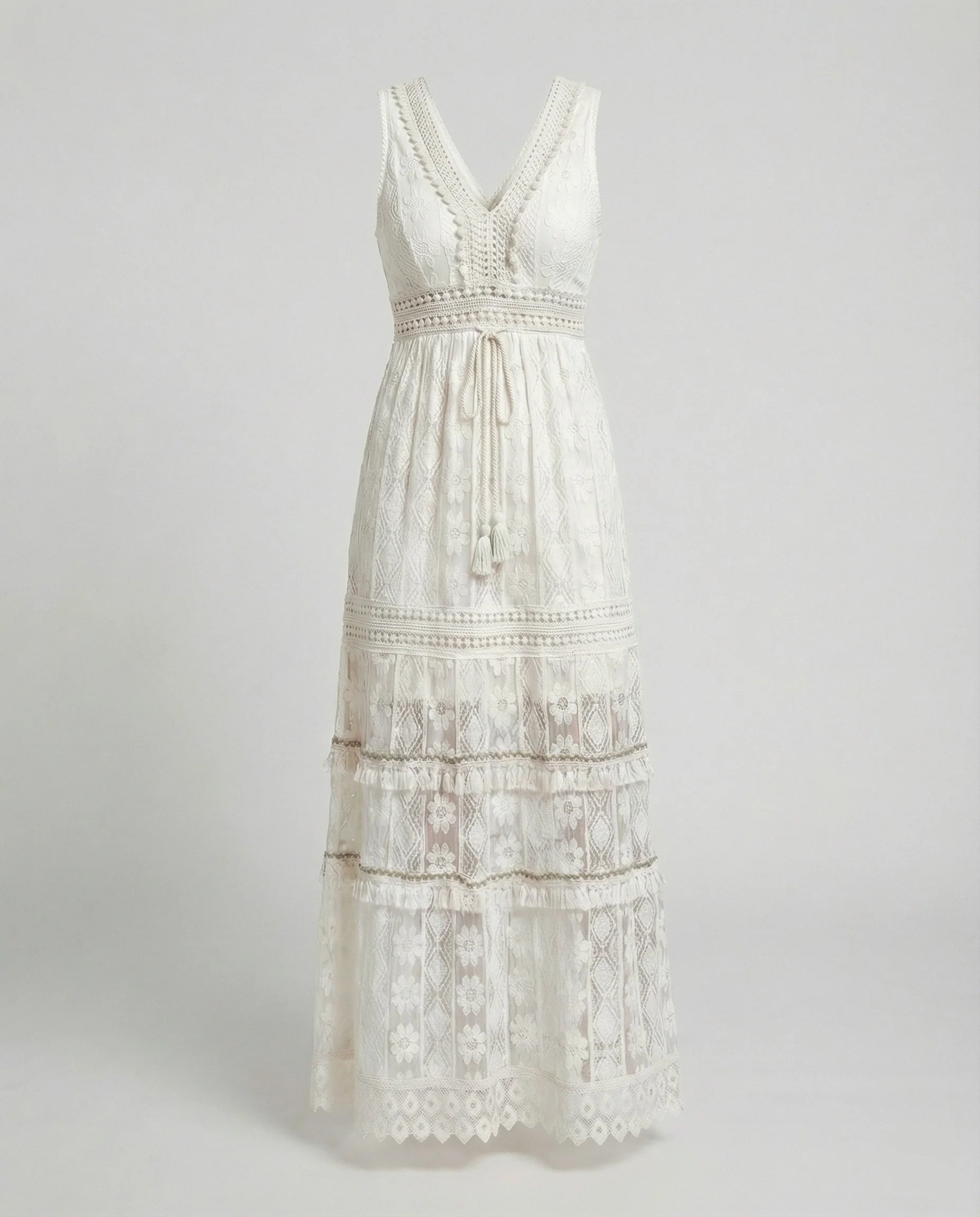 Julia  | Elegante abito lungo estivo in pizzo stile boho - Image 6