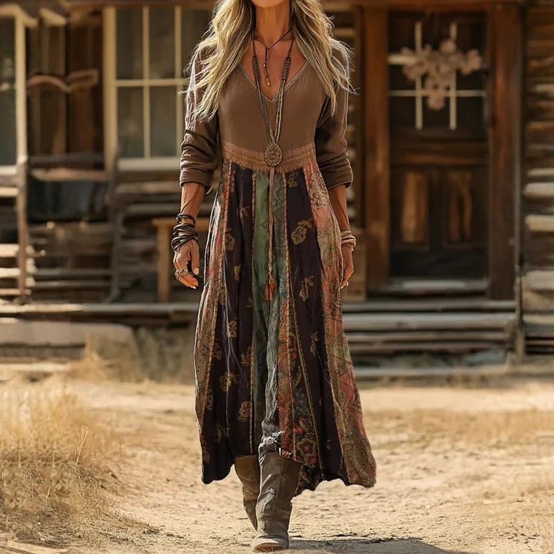Julia | Maxi Abito Patchwork in Stile Boho Chic