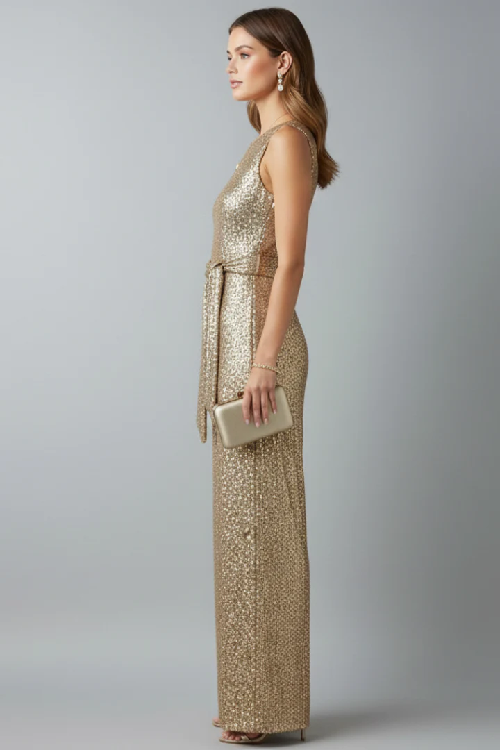 Karin | Tuta elegante scintillante con paillettes e gamba ampia - Image 6
