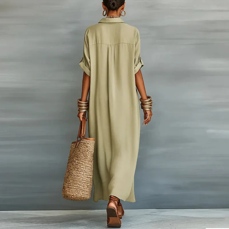 Katharina | Abito maxi a chemisier fluido ed elegante - Image 6
