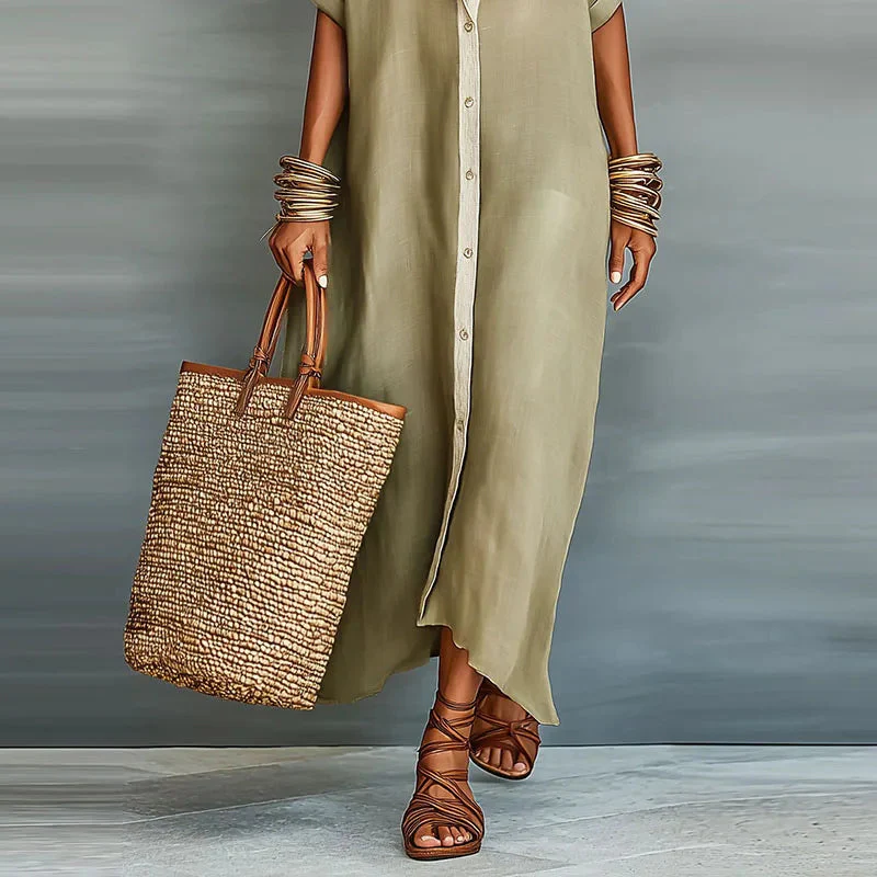 Katharina | Abito maxi a chemisier fluido ed elegante - Image 8