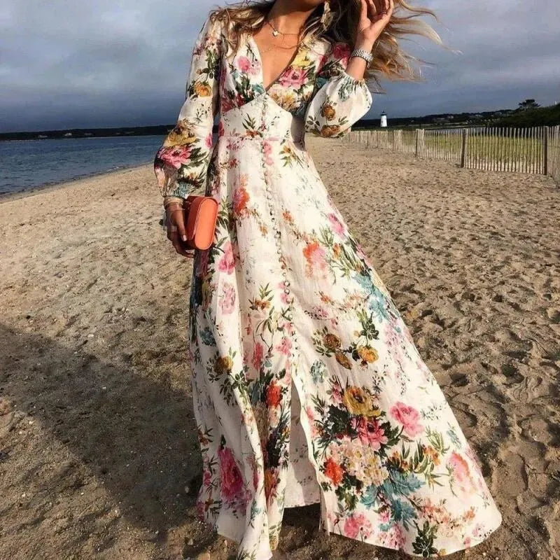 Kerstin | Maxi Abito lungo a maniche lunghe elegante e comodo