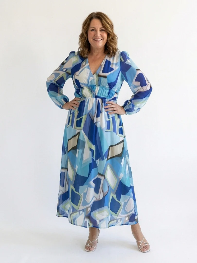 Klaudia | Abito maxi floreale elegante con maniche lunghe - Image 3