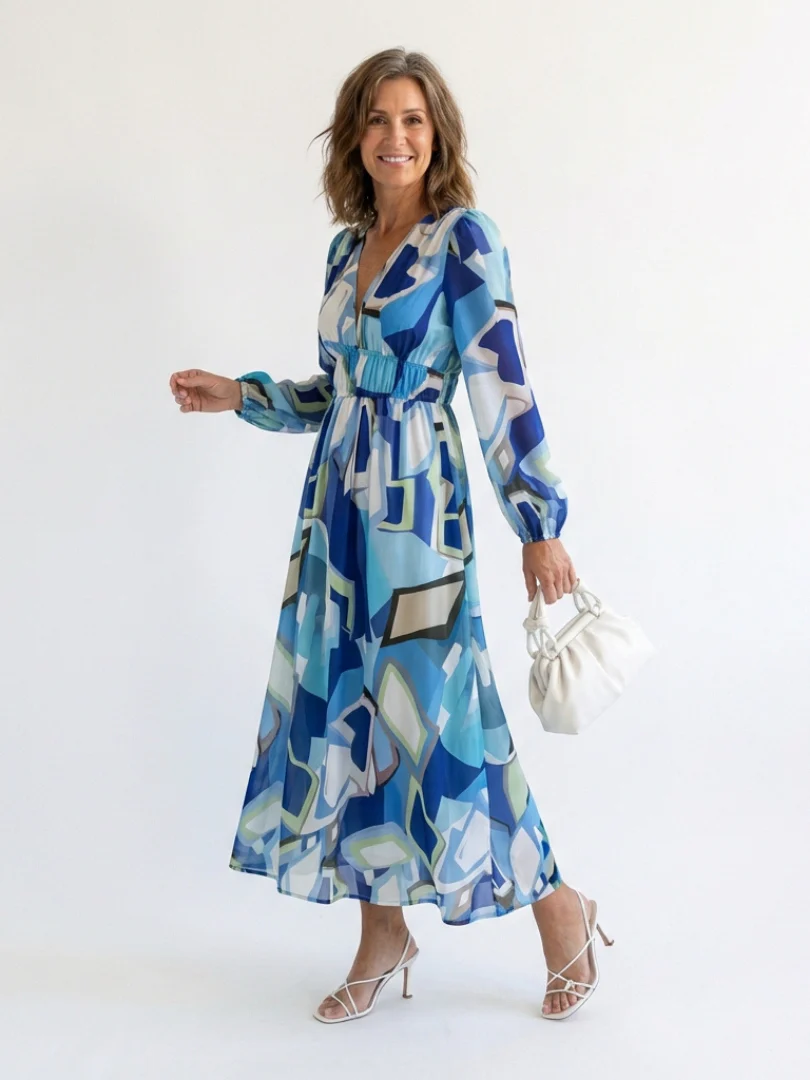 Klaudia | Abito maxi floreale elegante con maniche lunghe - Image 8