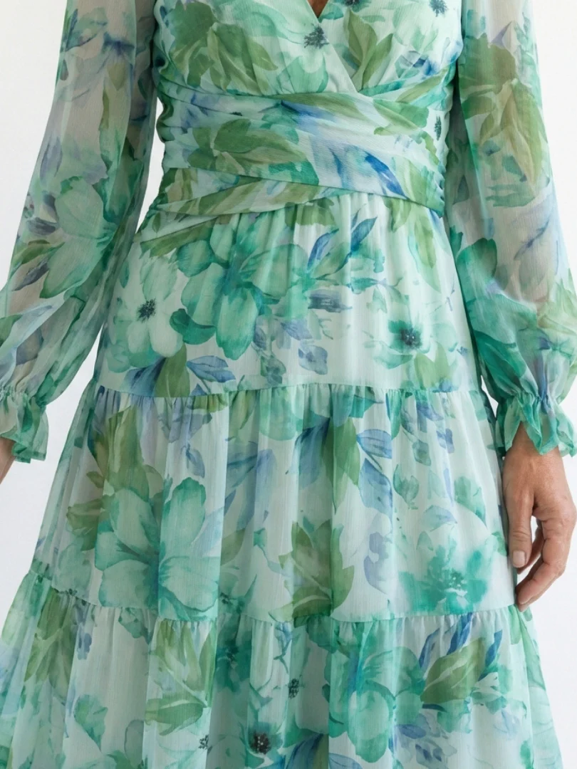 Klaudia | Abito maxi floreale elegante con maniche lunghe - Image 9