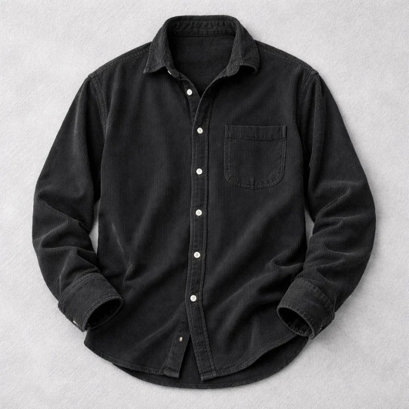 Lazzaro | Camicia classica in velluto a coste, vestibilità regolare - Image 10
