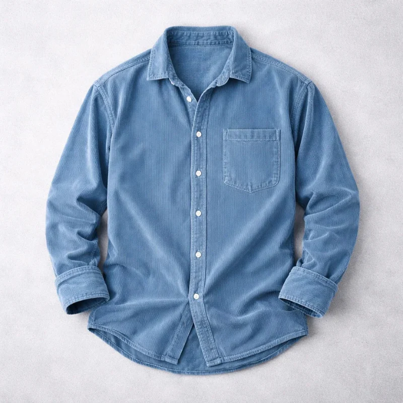 Lazzaro | Camicia classica in velluto a coste, vestibilità regolare - Image 7