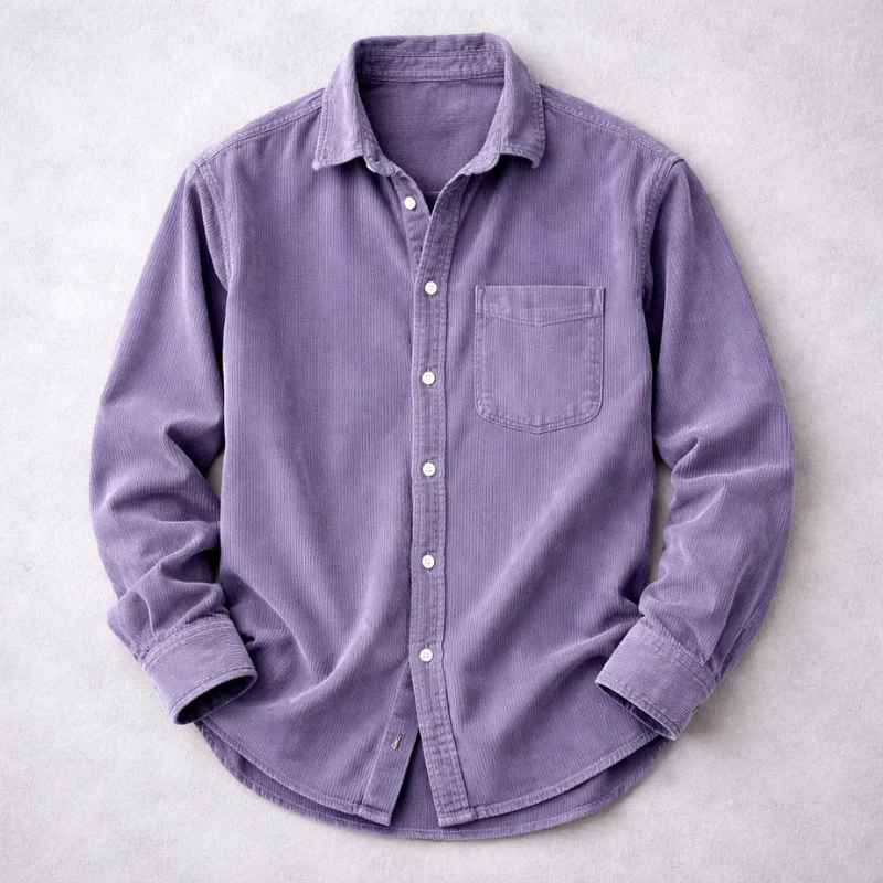 Lazzaro | Camicia classica in velluto a coste, vestibilità regolare - Image 9