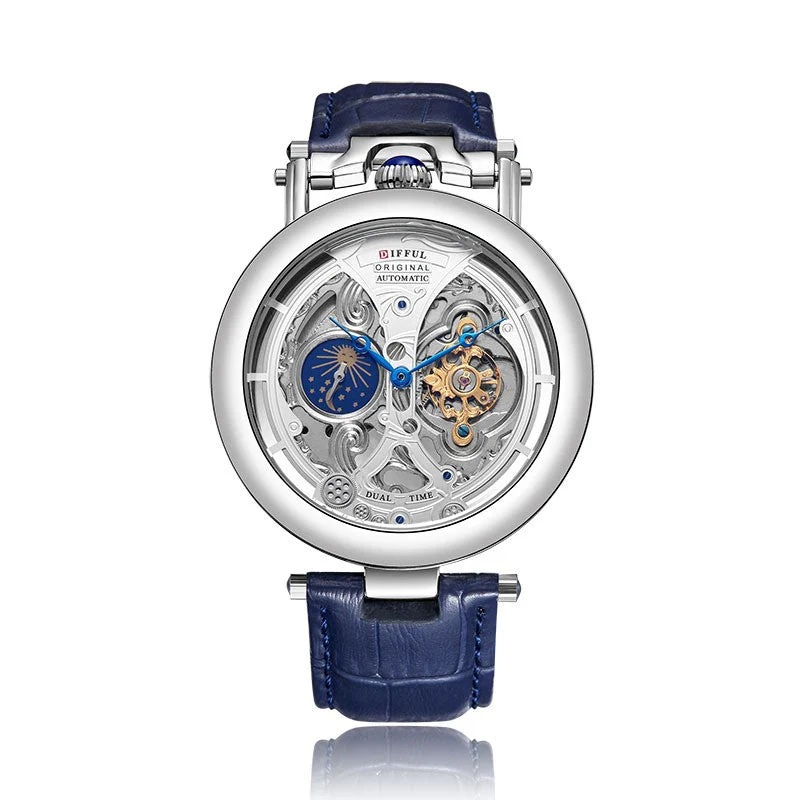Leonardo | Elegante Orologio Uomo Scheletrato Automatico con Cinturino in Pelle - Image 3
