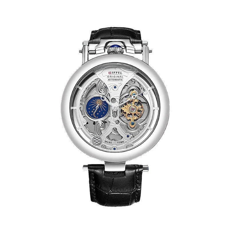 Leonardo | Elegante Orologio Uomo Scheletrato Automatico con Cinturino in Pelle - Image 4