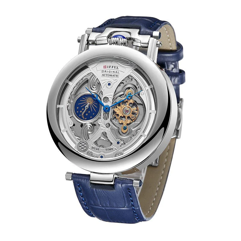 Leonardo | Elegante Orologio Uomo Scheletrato Automatico con Cinturino in Pelle - Image 6