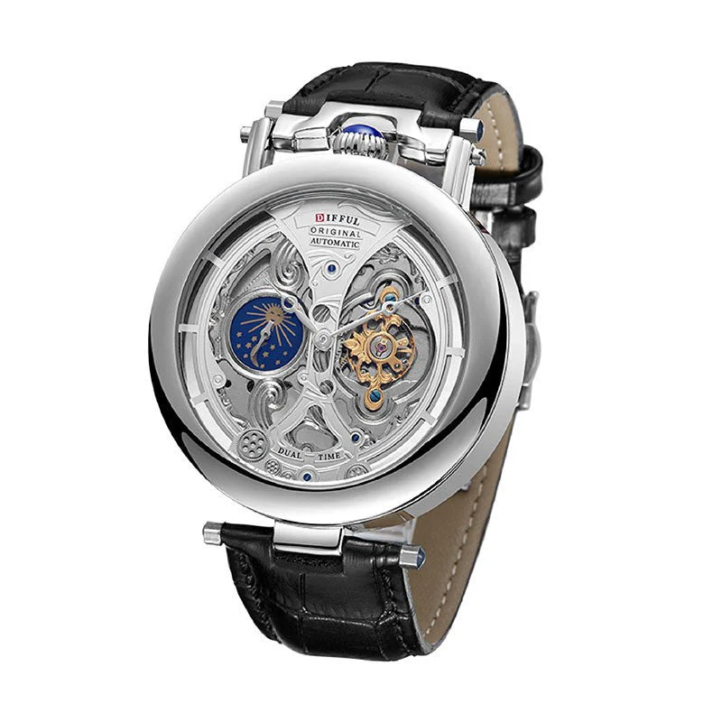 Leonardo | Elegante Orologio Uomo Scheletrato Automatico con Cinturino in Pelle - Image 7