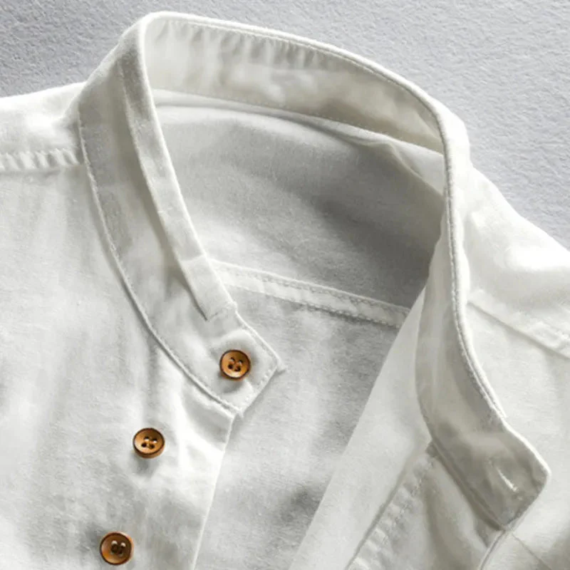 Liam | Camicia estiva con colletto coreano in tessuto traspirante - Image 4