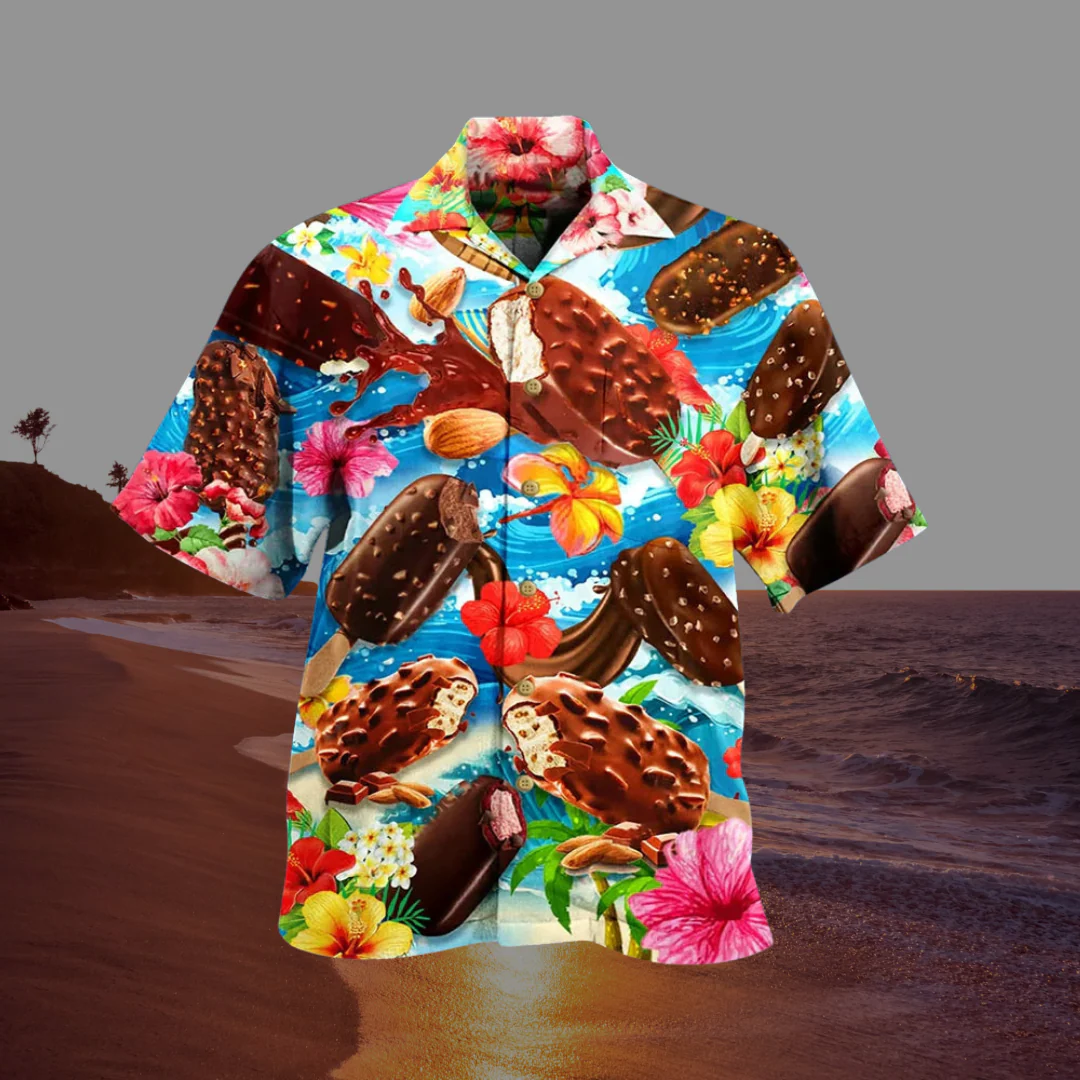 Liam | Camicia Estiva Traspirante con Stampa "Ice Cream" - Image 2