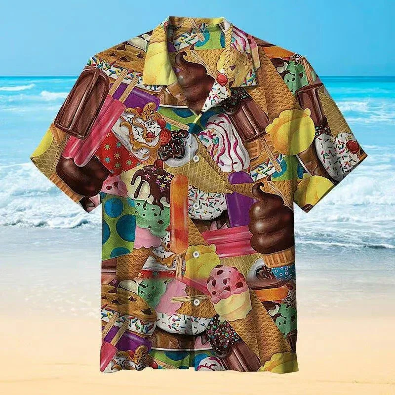 Liam | Camicia Estiva Traspirante con Stampa "Ice Cream" - Image 4
