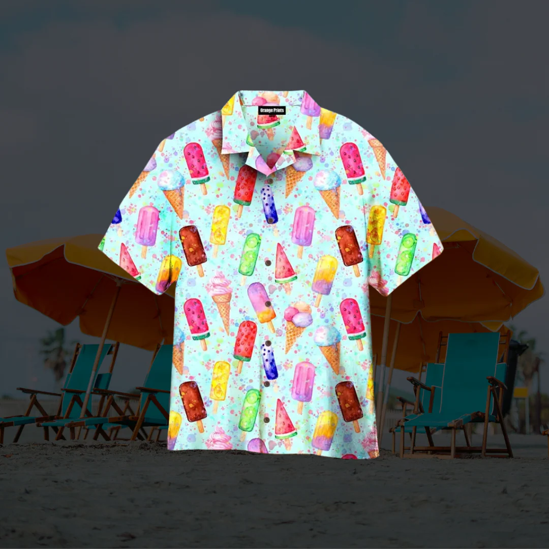 Liam | Camicia Estiva Traspirante con Stampa "Ice Cream" - Image 5