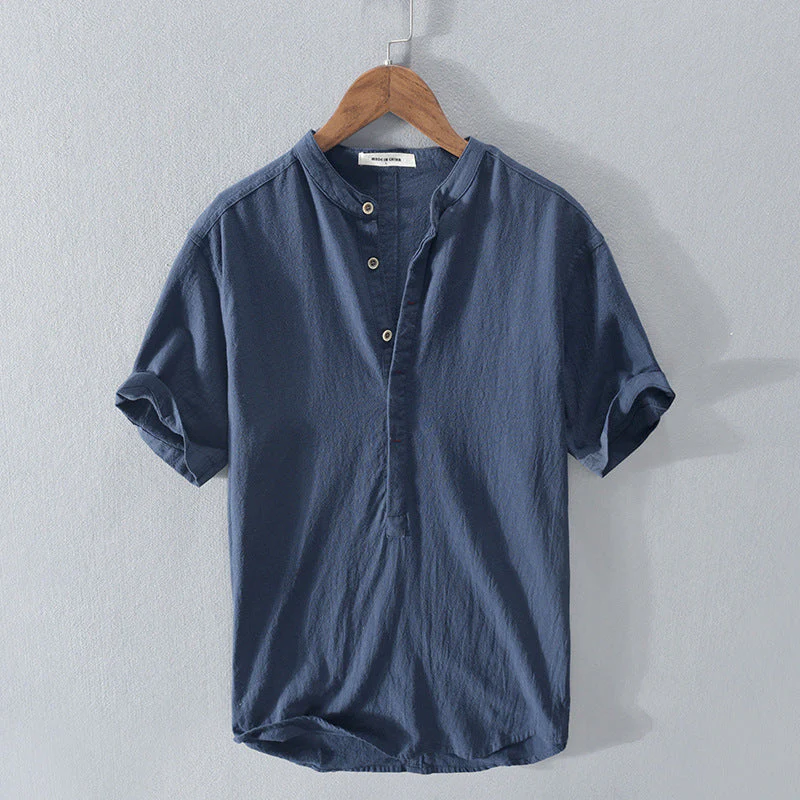 Lorenzo | Comoda camicia in lino con maniche a mezze maniche - Image 10