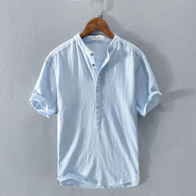 Lorenzo | Comoda camicia in lino con maniche a mezze maniche - Image 9