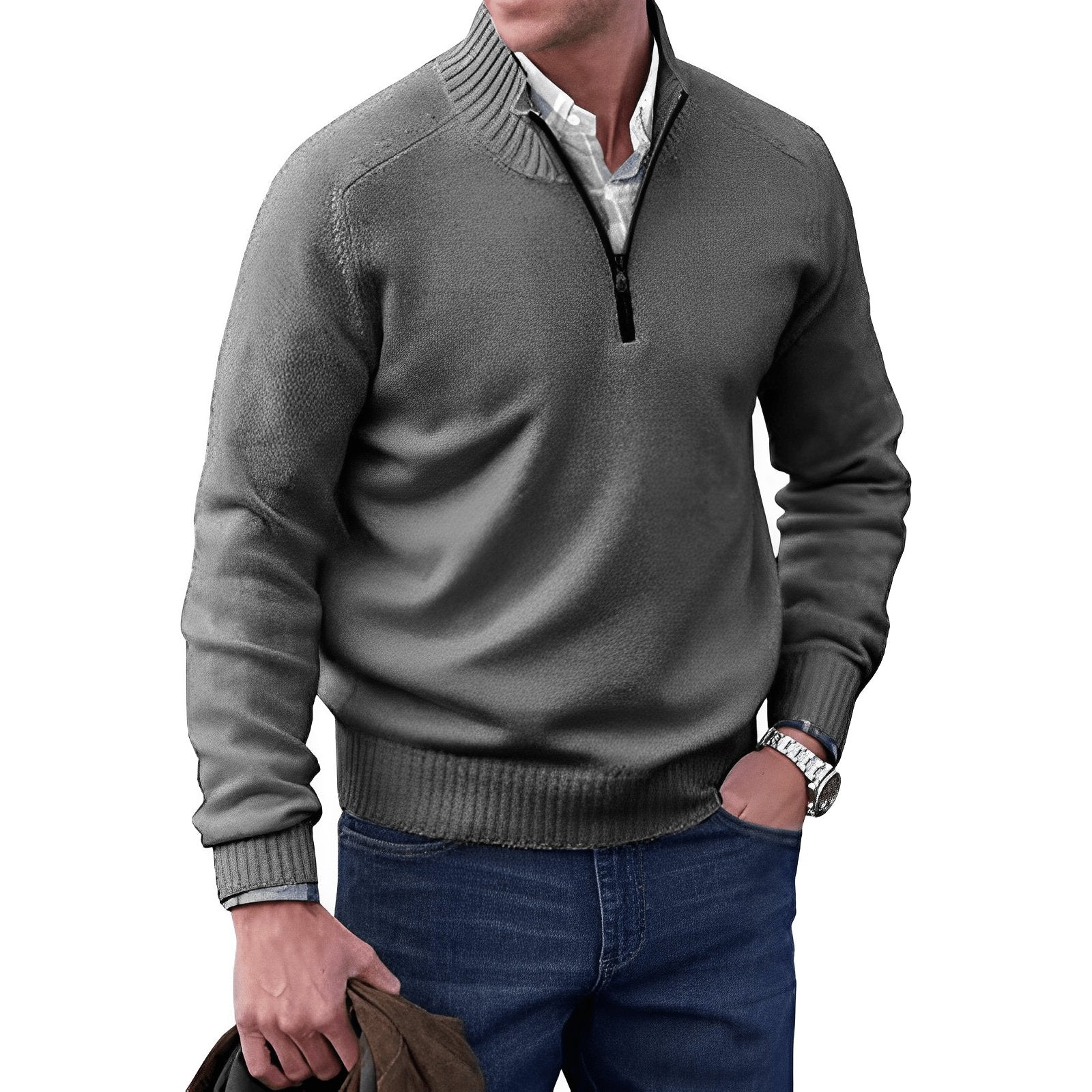 Lorenzo | Maglione in maglia con zip a un quarto Comfort - Image 7