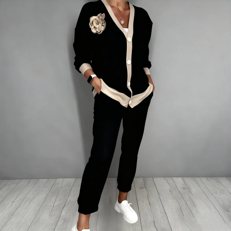 Luisa | Set Cardigan e Top Coordinato con Accenti Floreali - Image 2