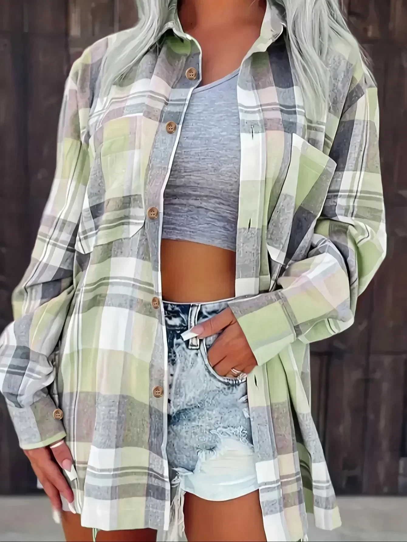 Marta | Camicia Oversize in Flanella a Quadri - Image 4
