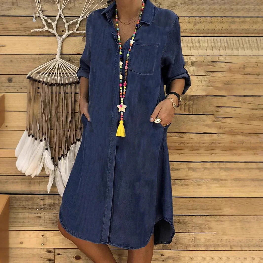 Martina | Abito camicia in denim da donna casual e comodo - Image 6